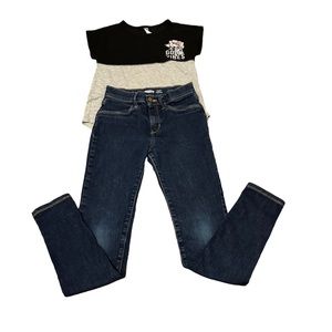Old navy / beautees girls jeans and shirt size 14